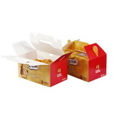 Cute Custom Take Away Gable Box with Handle For Chicken Packaging