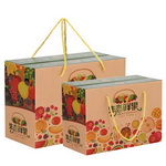 Customizable Kraft Paper Gift Box with rope handle for Fruit