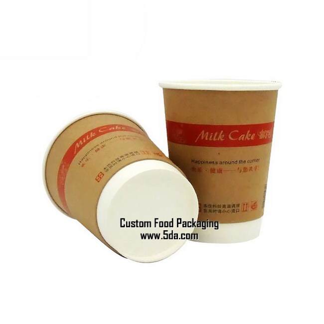 Custom Double Wall Paper Cup with Plastic Lid