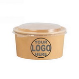 Custom printed disposable Kraft paper bowl take away bowl clear lid