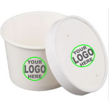 Customize Disposable White Takeaway Kraft Paper Bowl with Paper Lid