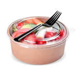 Custom Disposable Kraft Paper Bowls Fruit Salad Bowl Food Packaging Containers Party Favor with lid