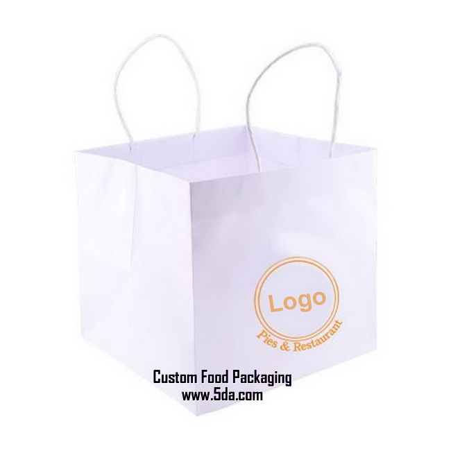 White Kraft Wide Gusset Take Out Bags