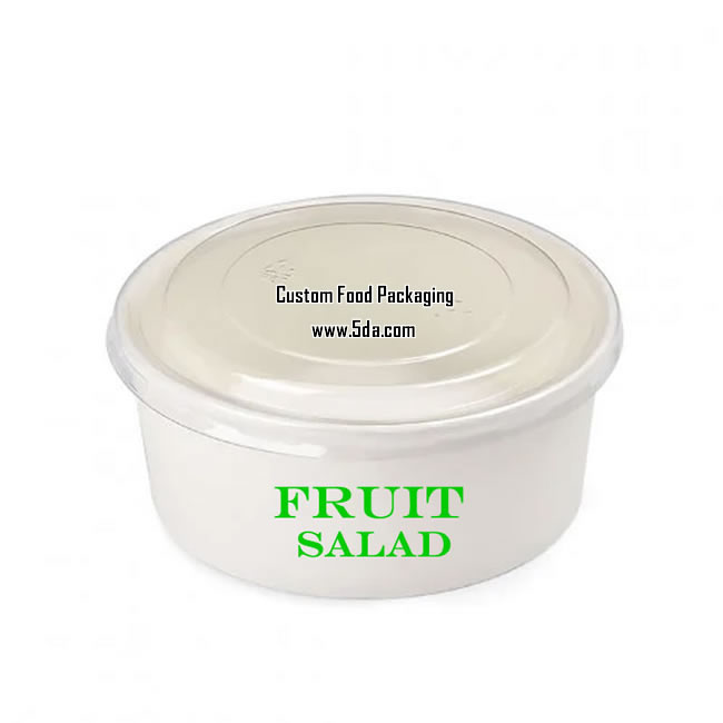 Custom Disposable printed Paper Salad Bowl with your branding for Serving Fresh Vegetables and Salad