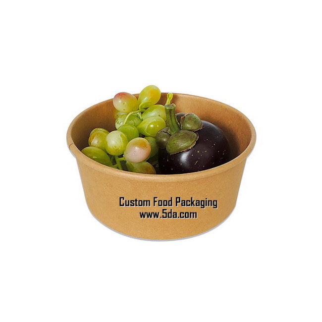 Disposable Leak Resistance Brown Kraft Paper Salad Bowl for Euro Market