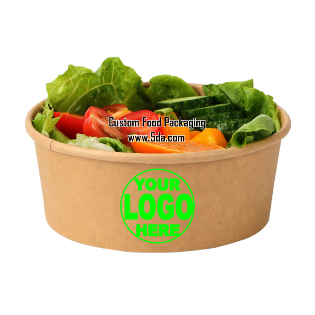 Custom Disposable Eco Frienday Round Paper Salad Bowls (Base Only)