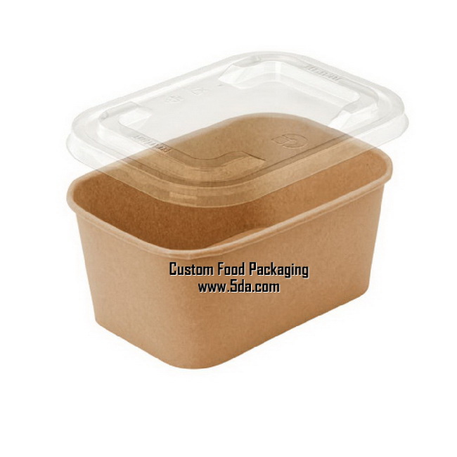 Disposable Kraft Bowls,Paper Salad Bowls with Plastic Lids