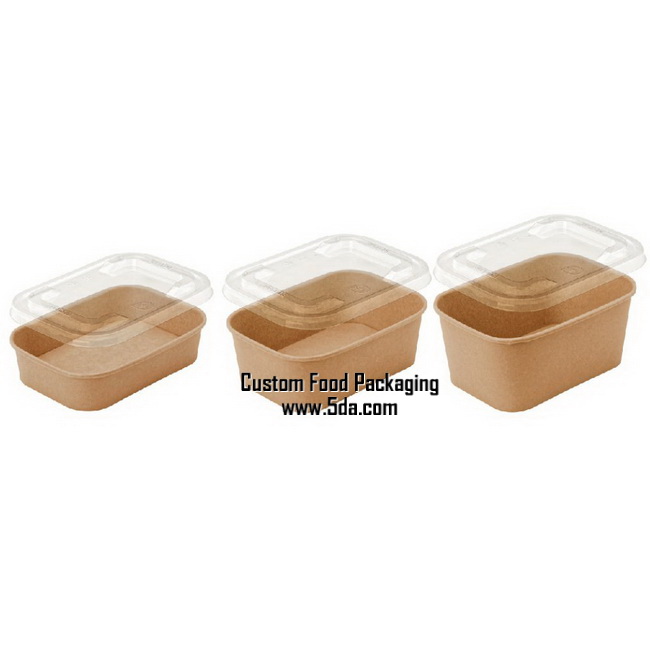 Disposable Kraft Bowls,Paper Salad Bowls with Plastic Lids